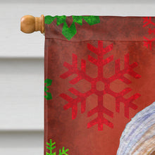Load image into Gallery viewer, Bearded Collie Red  Green Snowflakes Holiday Christmas Flag Canvas House Size