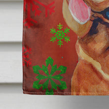 Load image into Gallery viewer, Bloodhound Red and Green Snowflakes Holiday Christmas Flag Canvas House Size