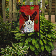 Load image into Gallery viewer, Corgi Red and Green Snowflakes Holiday Christmas Garden Flag – Decorative Outdoor Yard Flag