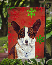 Load image into Gallery viewer, Corgi Red and Green Snowflakes Holiday Christmas Garden Flag – Decorative Outdoor Yard Flag