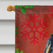 Load image into Gallery viewer, Bernese Mountain Dog Red Snowflakes Holiday Christmas Flag Canvas House Size