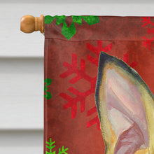 Load image into Gallery viewer, Min Pin Red and Green Snowflakes Holiday Christmas Flag Canvas House Size