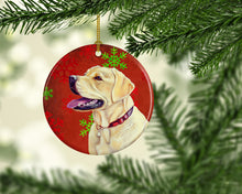 Load image into Gallery viewer, Labrador Red Snowflake Holiday Christmas Ornament - Round Ceramic Ornament – Artist-Designed Keepsake Decoration LH9338
