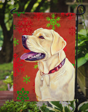 Load image into Gallery viewer, Labrador Red and Green Snowflakes Holiday Christmas Garden Flag – Decorative Outdoor Yard Flag
