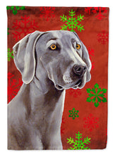 Load image into Gallery viewer, Weimaraner Red Green Snowflakes Christmas Flag Canvas House Size