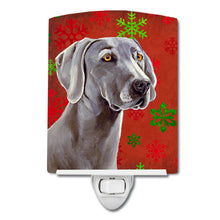 Load image into Gallery viewer, Weimaraner Red and Green Snowflakes Holiday Christmas Ceramic Night Light LH9341CNL
