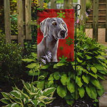 Load image into Gallery viewer, Weimaraner Red and Green Snowflakes Holiday Christmas Garden Flag – Decorative Outdoor Yard Flag