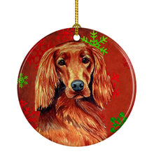 Load image into Gallery viewer, Irish Setter Red Snowflake Holiday Christmas Ornament - Round Ceramic Ornament – Artist-Designed Keepsake Decoration LH9344
