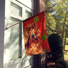 Load image into Gallery viewer, Irish Setter Red and Green Snowflakes Holiday Christmas Flag Canvas House Size