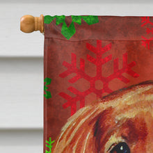 Load image into Gallery viewer, Irish Setter Red and Green Snowflakes Holiday Christmas Flag Canvas House Size