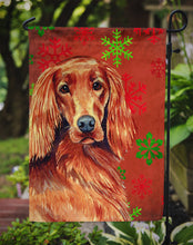Load image into Gallery viewer, Irish Setter Red and Green Snowflakes Holiday Christmas Garden Flag – Decorative Outdoor Yard Flag