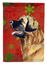 Load image into Gallery viewer, Leonberger Red and Green Snowflakes Holiday Christmas Flag Canvas House Size