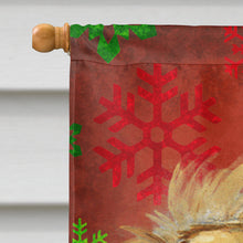 Load image into Gallery viewer, Tibetan Spaniel Red Green Snowflakes Holiday Christmas Flag Canvas House Size