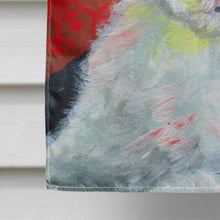 Load image into Gallery viewer, Old English Sheepdog Red Snowflakes Holiday Christmas Flag Canvas House Size