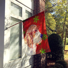Load image into Gallery viewer, Petit Basset Griffon Vendeen Snowflakes Holiday Christmas Flag House Size