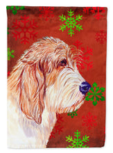 Load image into Gallery viewer, Petit Basset Griffon Vendeen Snowflakes Holiday Christmas Flag House Size