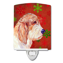 Load image into Gallery viewer, Petit Basset Griffon Vendeen Red Green Snowflake Christmas Ceramic Night Light LH9352CNL