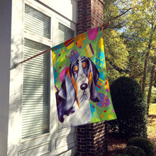 Load image into Gallery viewer, Basset Hound Easter Eggtravaganza Flag Canvas House Size