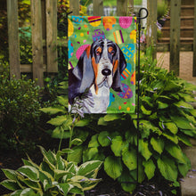 Load image into Gallery viewer, Basset Hound Easter Eggtravaganza Garden Flag - Outdoor Decorative Yard Flag
