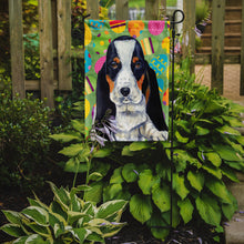 Load image into Gallery viewer, Basset Hound Easter Eggtravaganza Garden Flag - Outdoor Decorative Yard Flag