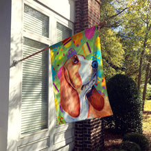 Load image into Gallery viewer, Basset Hound Easter Eggtravaganza Flag Canvas House Size