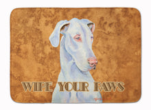 Load image into Gallery viewer, White Great Dane Wipe your Paws Machine Washable Memory Foam Mat LH9444RUG