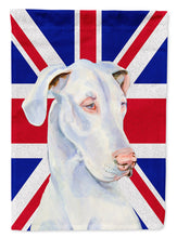 Load image into Gallery viewer, Great Dane with English Union Jack British Flag Flag Canvas House Size LH9465CHF