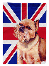Load image into Gallery viewer, Brussels Griffon with English Union Jack British Flag Flag Canvas House Size LH9466CHF