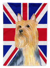 Load image into Gallery viewer, Silky Terrier with English Union Jack British Flag Flag Canvas House Size LH9468CHF