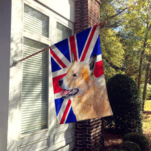 Load image into Gallery viewer, Australian Cattle Dog with English Union Jack British Flag Flag Canvas House Size LH9469CHF