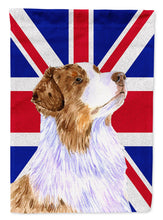 Load image into Gallery viewer, Australian Shepherd with English Union Jack British Flag Garden Flag - Outdoor Decorative Yard Flag