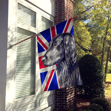 Load image into Gallery viewer, Flat Coated Retriever with English Union Jack British Flag Flag Canvas House Size LH9473CHF