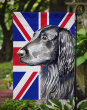 Load image into Gallery viewer, Flat Coated Retriever with English Union Jack British Flag Garden Flag - Outdoor Decorative Yard Flag
