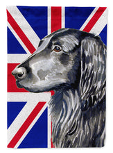 Load image into Gallery viewer, Flat Coated Retriever with English Union Jack British Flag Garden Flag - Outdoor Decorative Yard Flag