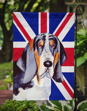 Load image into Gallery viewer, Basset Hound with English Union Jack British Flag Garden Flag - Outdoor Decorative Yard Flag