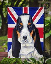 Load image into Gallery viewer, Basset Hound with English Union Jack British Flag Garden Flag - Outdoor Decorative Yard Flag
