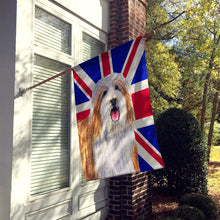 Load image into Gallery viewer, Bearded Collie with English Union Jack British Flag Flag Canvas House Size LH9482CHF