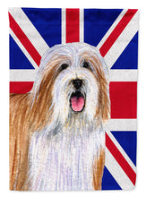 Load image into Gallery viewer, Bearded Collie with English Union Jack British Flag Flag Canvas House Size LH9482CHF