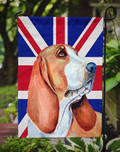 Load image into Gallery viewer, Basset Hound with English Union Jack British Flag Garden Flag - Outdoor Decorative Yard Flag