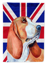 Load image into Gallery viewer, Basset Hound with English Union Jack British Flag Garden Flag - Outdoor Decorative Yard Flag