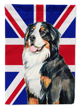 Load image into Gallery viewer, Bernese Mountain Dog with English Union Jack British Flag Flag Canvas House Size LH9486CHF