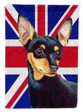 Load image into Gallery viewer, Min Pin with English Union Jack British Flag Garden Flag - Outdoor Decorative Yard Flag LH9487GF
