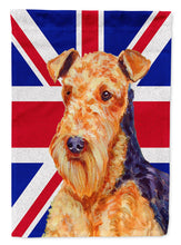 Load image into Gallery viewer, Airedale with English Union Jack British Flag Flag Canvas House Size LH9488CHF