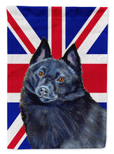 Load image into Gallery viewer, Schipperke with English Union Jack British Flag Flag Canvas House Size LH9491CHF