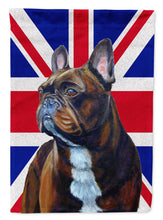 Load image into Gallery viewer, French Bulldog with English Union Jack British Flag Flag Canvas House Size LH9492CHF