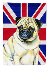 Load image into Gallery viewer, Pug with English Union Jack British Flag Garden Flag - Outdoor Decorative Yard Flag