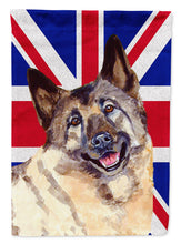 Load image into Gallery viewer, Norwegian Elkhound with English Union Jack British Flag Flag Canvas House Size LH9495CHF