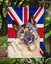 Load image into Gallery viewer, Norwegian Elkhound with English Union Jack British Flag Garden Flag - Outdoor Decorative Yard Flag