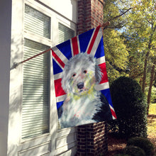 Load image into Gallery viewer, Old English Sheepdog with English Union Jack British Flag Flag Canvas House Size LH9497CHF