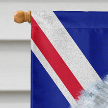Load image into Gallery viewer, Old English Sheepdog with English Union Jack British Flag Flag Canvas House Size LH9497CHF